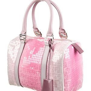 Fendi Small Zucchino Forever Boston Top Handle Sequins Handbag